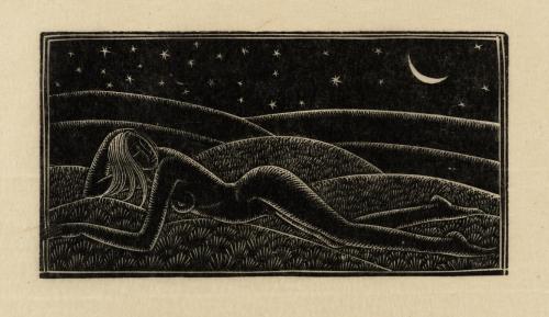 Eric GillNaked Girl on Grass ,1924Wood engraving on paper
