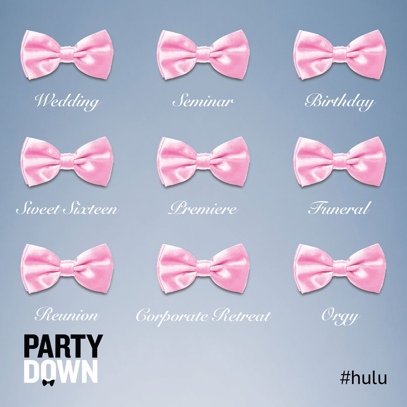 Looking for something for every occasion? All episodes of Party Down are streaming on Hulu Plus (with five episodes available for free). Choose the appropriate pink tie and start watching.