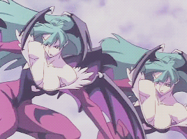 steamedtofu:  Morrigan Aensland in Night Warriors: Darkstalkers’ Revenge (1997)
