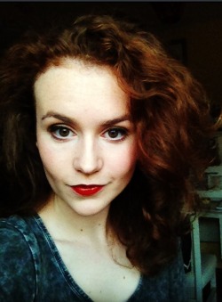 highfashionboosh:  my face all red-lipped n stuff…i have a weird hairline. 