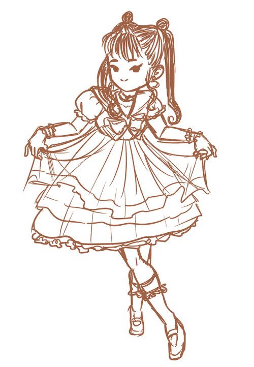 quick sketch inspired by the Sailor Moon x Angelic Pretty collaboration