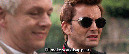wildegreenlight:fuckyeahgoodomens:THIS. WAS. IMPROVISED. (x)
