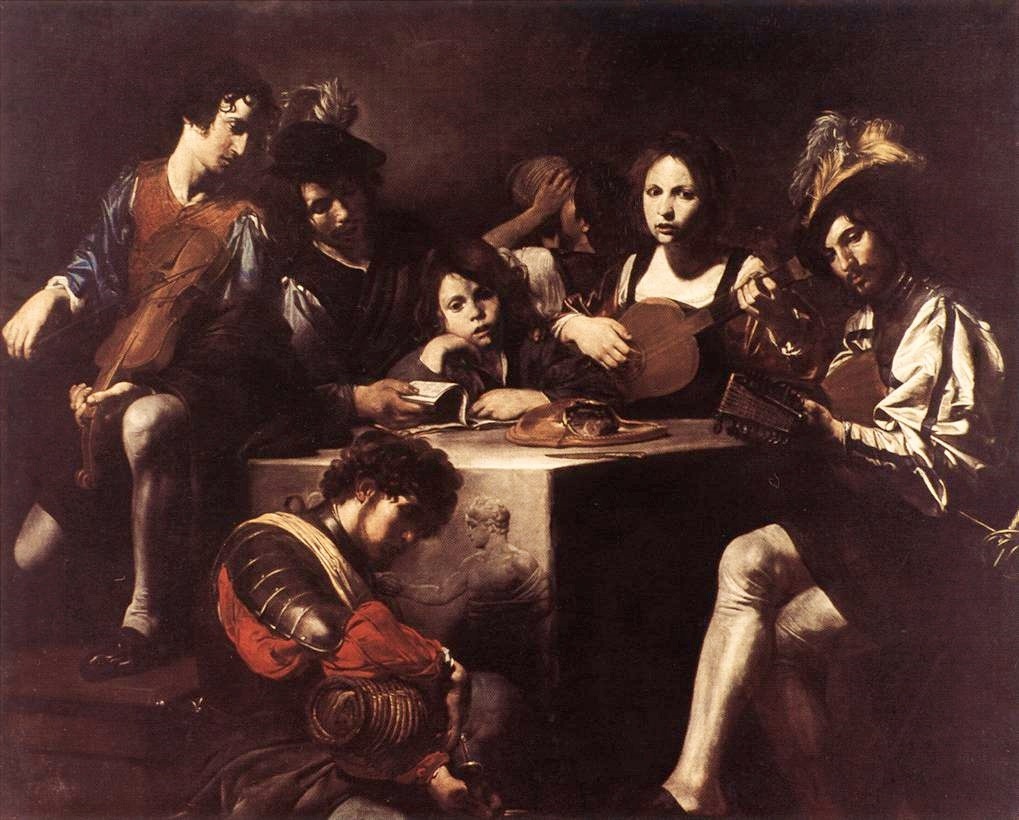 Valentin de Boulogne (Coulommiers 1591 - Roma 1632); Le concert au bas-relief, c.