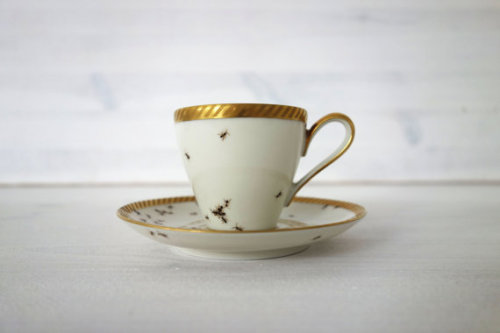 excessunrated: jollymermaid: whimsebox: Vintage porcelain hand-painted with ants by LAPHILIE  N