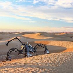 sciencealert:This is not a movie, nor is it on a distant planet. ✨🤖 This robot’s invaded our very own Sahara Desert. For 2 weeks 40 engineers tested navigation systems for 3 robots in Europe’s largest ever rover field test. What incredible