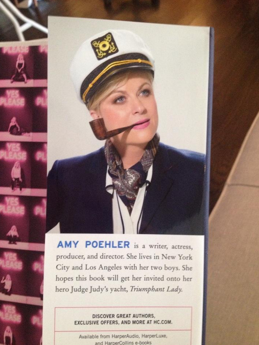 You guys, I just got Amy Poehler’s new book in the mail and this is her author photo. Related: How can I break it to my husband that I’m leaving him for Amy Poehler?