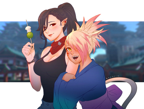 koyoriin:Kugane date // Just a little self-indulgent drawing of Hilda and my character…http://twitter.com/koyoriin