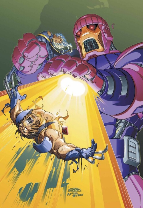 comicbookartwork:  Wolverine battles a Sentinel by Mark Brooks