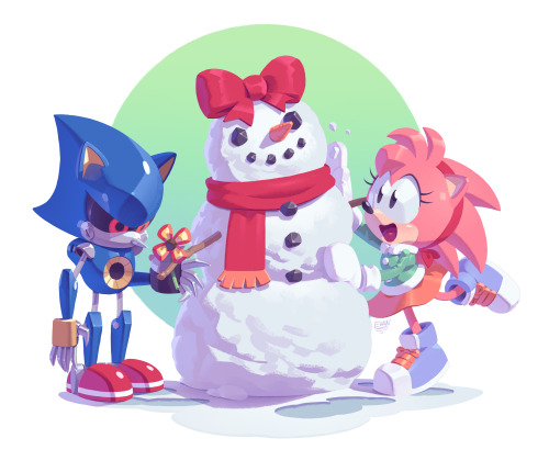 spiritsonic:sonicthehedgehog:Happy Holidays from all of us at SEGA!🎨: Evan Stanley I got to do a little illustration again! 
