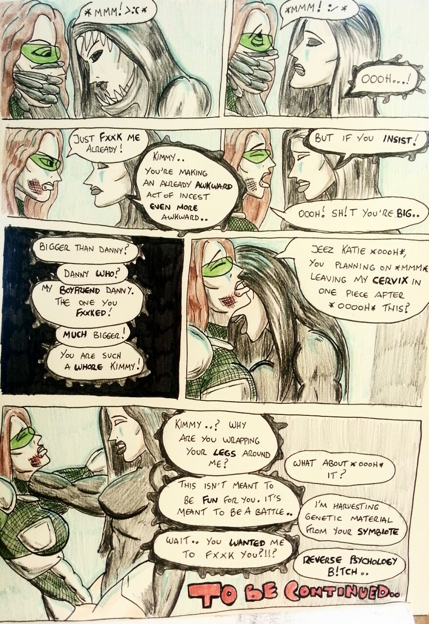 Kate Five vs Symbiote comic Page 93  Chapter 4 finished. With the seemingly destined