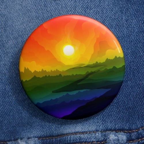 chrono-vi:sosuperawesome:  Discreet Pride PinsDevin Draws Depot on Etsy    Okay, these are absolutely beautiful. Discreet, but also super cool looking! The scenes are absolutely beautiful; very tempted to covet the ace and lesbian ones immediately–