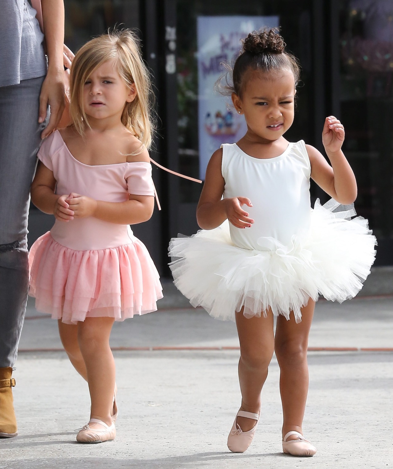 kimkardashianarmy:  North West and Penelope Disick leaving a dance class in LA today