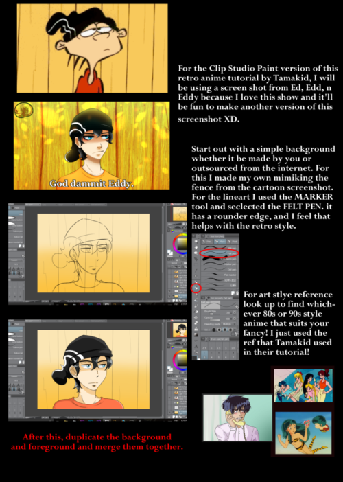 tamakid: kawaiifoxx-kingu: Here is the Clip Studio Paint Version of @tamakid‘s Retro Anime Tutorial!