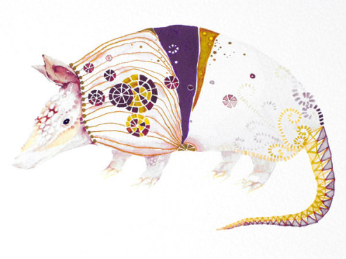 Soo Hwangbo aka OSoo (based NYC, NY, USA) - Armadillo Print for Doctors Without Borders  Mixed Media