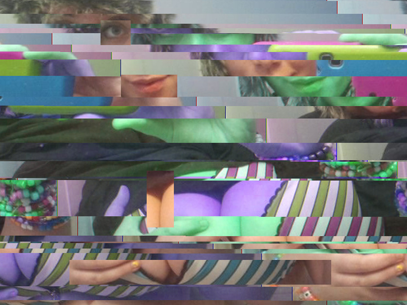 Glitch da babe, DDD cup and fur hat #glitch #art #selfshot #sexyglitch D°_Mb._ar:-_[ra http://dombarra.tumblr.com/barraglitch