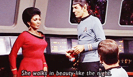 ladiesofkirk:starshiptrio:uhura + triumvirateUhura is amazing. Nichelle Nichols is amazing.
