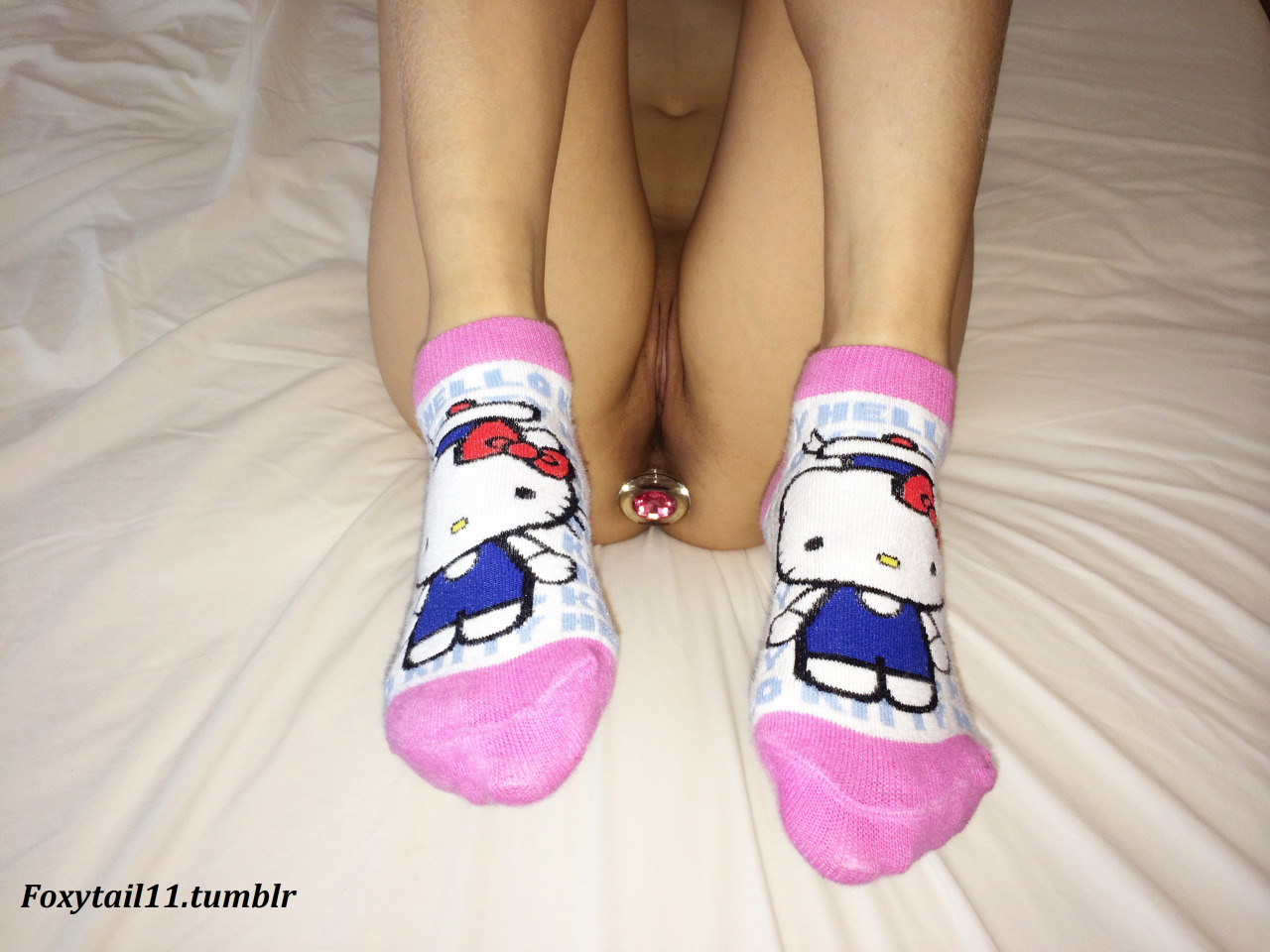 foxytail11:  Hehe I wore my favorite socks and princess plug for Daddy =)  My princess