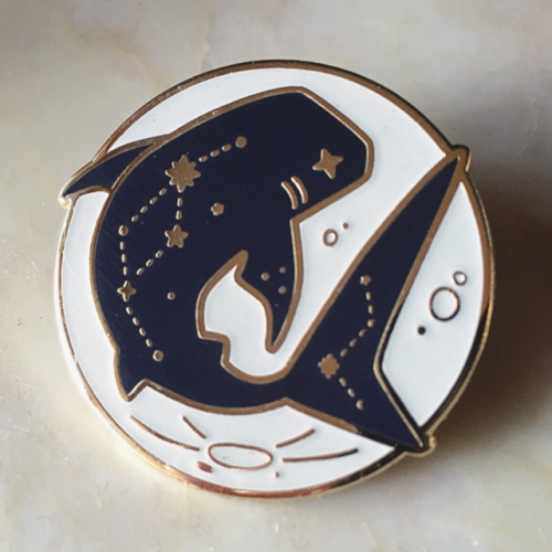 I really love how these trouter space-themed whale shark enamel pins came out! We worked with @zapcr