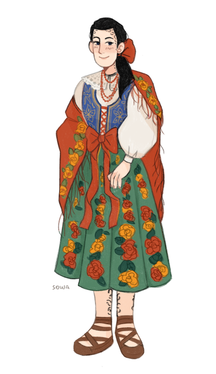 gorycze:Jadzia in traditional Polish dresses, she has a Polish name so I felt like I had to draw her