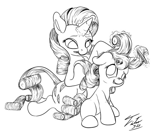 tsitra360:  ~Siblings Pt.1~I miss my own sister. So out of those raw emotions I drew these siblings. This is part 1, I still have more siblings to do. (Scoots/Dash, Pinkie/Inkie/Blinky, Celestia/Luna)  I think I got some names wrong ha.  Question: Can