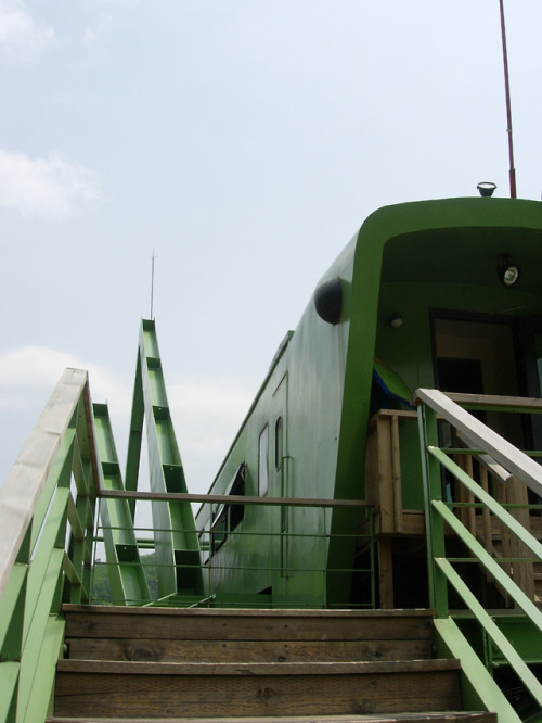 itscolossal:Dine Inside a Pair of Grasshopper-Shaped Locomotives at a South Korean CafeI feel like I