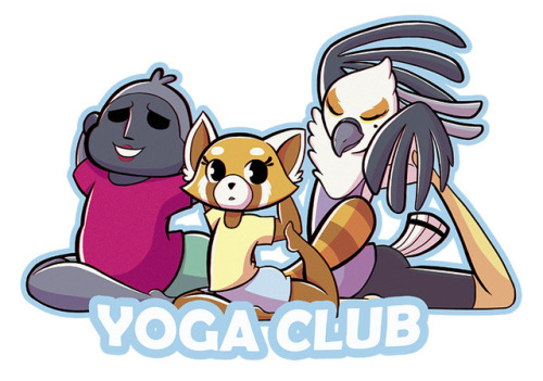 Aggretsuko sticker of the yoga ladies for Q-Con! 