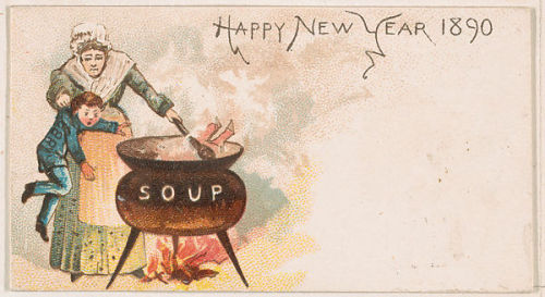 Trade cards from the “New Years 1890 Cards” series, issued by Kinney Brothers Tobacco Co