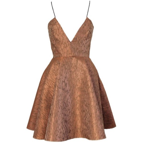 Joana Almagro Vionette Bronze Low Neck and Low Neck Dress ❤ liked on Polyvore (see more low backless