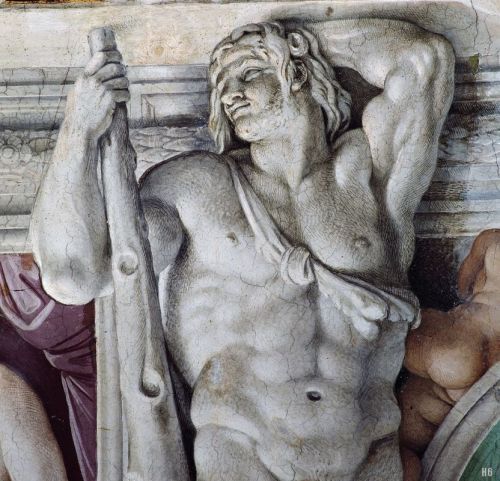 XXX Telamon. detail from fresco by Annibale Carracci. photo
