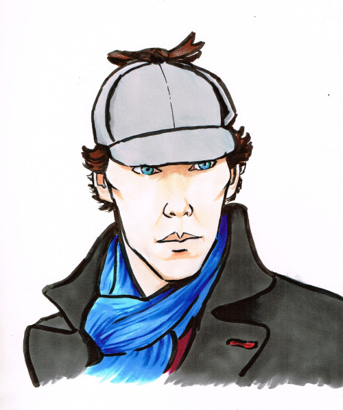 A quickish drawing of series 3 Sherlock. I’m reeeeally excited right now