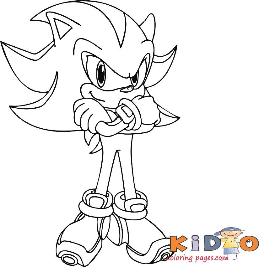 Printable Coloring Page Sonic Shadow Colouring In Pages Kids Free Sonic