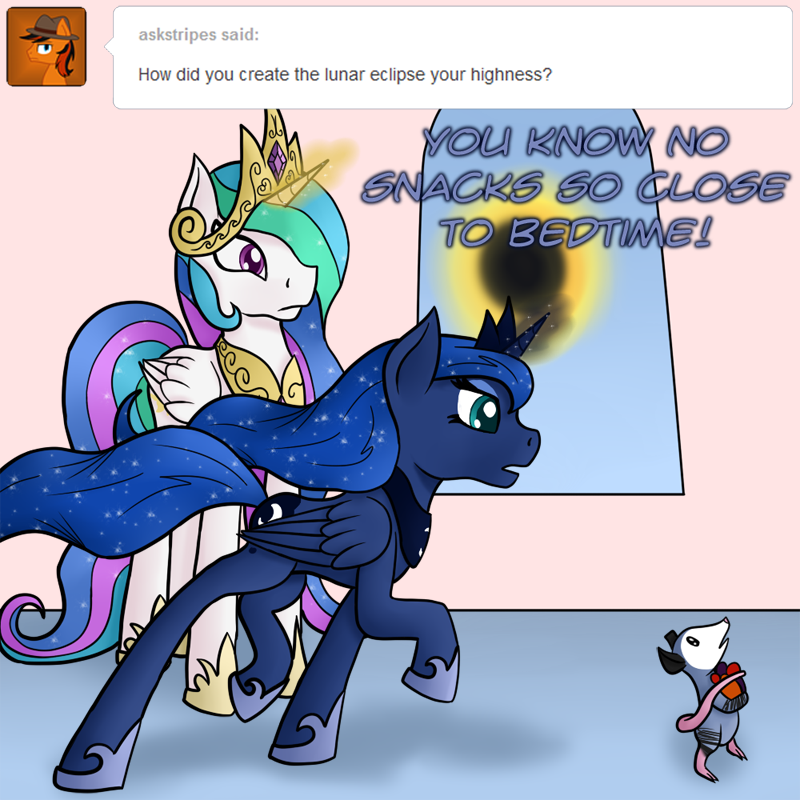 ask-luna-and-tiberius:  Celestia: Let’s just say there’s a reason we normally