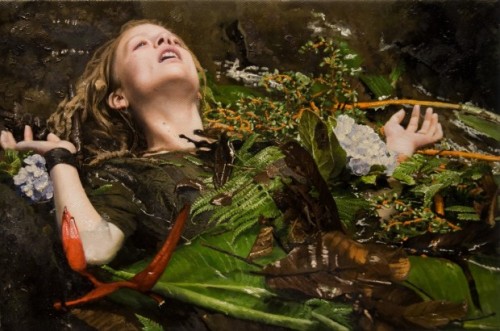 Yigal Ozeri art Inspired by the aesthetics of the Mannerism and Pre-Raphaelites, New York based Yiga