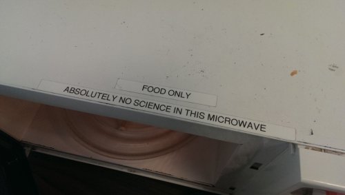 dinosaurseatman:But seriously, we have these. We also have SCIENCE ONLY microwaves, and a pressure c