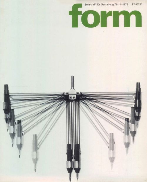 Hanswerner Klein, cover artwork for design magazine form, 1975. Photo: Günter Jagenburg, product: P.