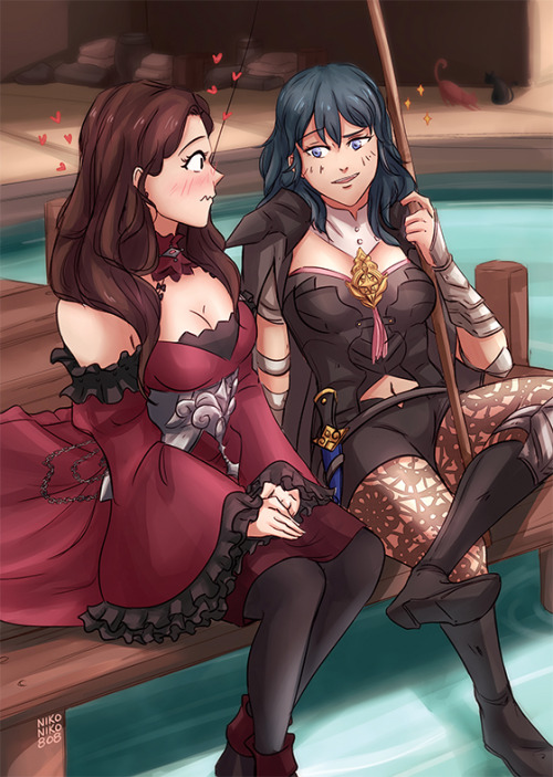 nikoniko808:  “You’re my best catch~”My Dorothea and Byleth piece for @yurirenaissance fanzine! I had a ton of fun working on this~ 