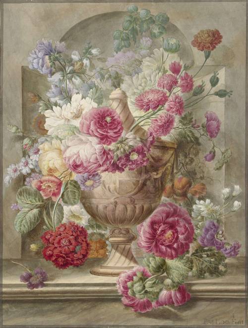 Pieter van Loo (Dutch; 1735–1784)Vase with Flowers Watercolor, n.d. Rijksmuseum, Amsterdam