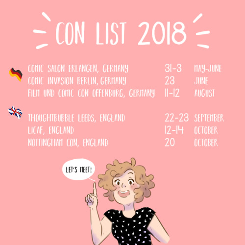 Finally a convention List for 2018!I’ve already been to the Comic Salon Erlangen, and it’s been a bl