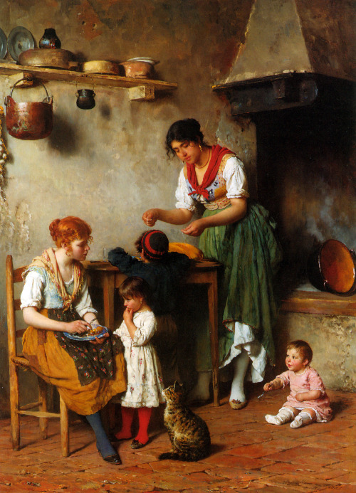 A Helping Hand, 1884 by Eugene de Blaas (Italian, 1843&ndash;1932)