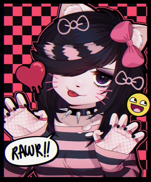 Fanart For Skellykou's "kitty Mighty" Character! It's Hello Kitty But Make Her Scene ^_^ Hope You Guys
