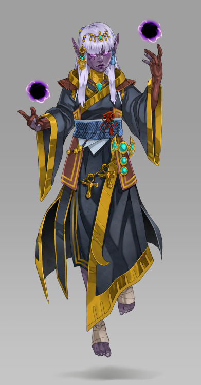 outlandidol:  Finally finished Asara, the Half-Drow Shadow Sorcerer and new character for one of our party’s members!   