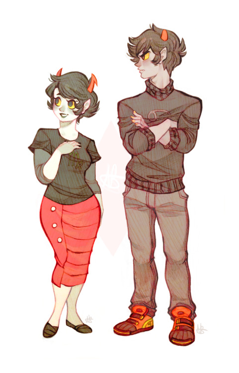 lemoro:since anon. asked for it, I sat down and drew short!Kanaya for you guys (and threw in tall!Ka