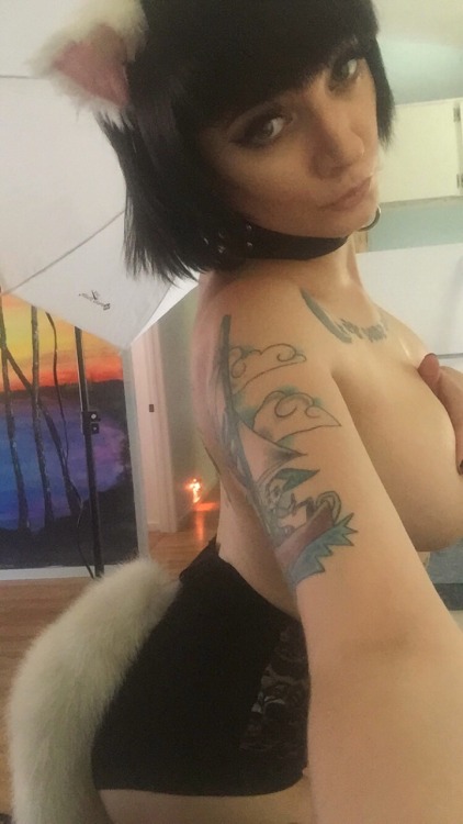eiramadyn:  Behind the scenes of my newest @catgirlmanor shoot ft @yogismash-artist my master and photographer! These are just selfies via my iPhone! Obviously take outs :) but you’ll see the whole set soon! Non nsfw!