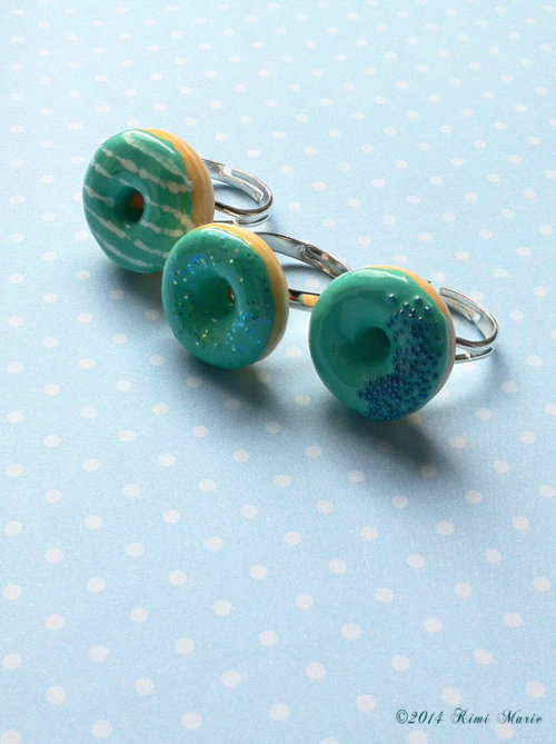 cute-thangsss:poptart ringdonut ringspancake necklacebitten donut ring
