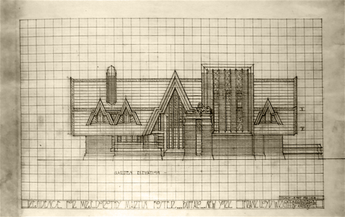 hideback:Frank Lloyd Wright (American, 1867-1959)Residence for Mrs. Dorothy Martin Foster, Buffalo, 