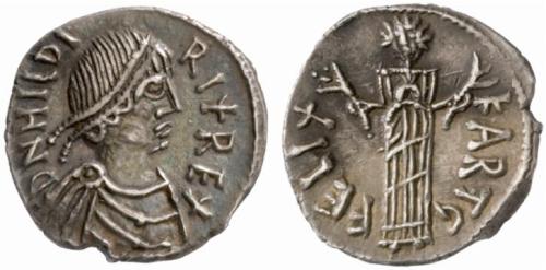 medievalart:A denarius depicting Vandal king Hilderic (523-530) The penultimate king of the Vandalic