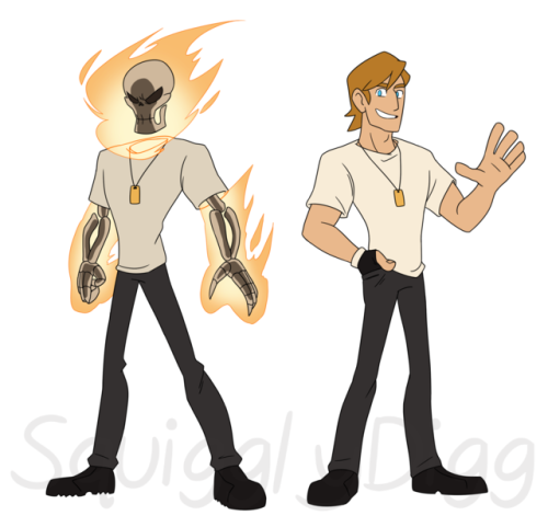 squigglydigg:Updated Johnny & Ghost Rider designs for Ghost Rider: Re-Imagined!!  These two were
