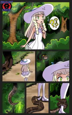 renaissanceofchaos:Welp, here’s an update from me! a commission I did for letterabcd from deviantart,  featuring Lillie from Pokemon Sun &amp; Moon &amp; that ever so popular snake on the realm of fetish fuel wasteland, Kaa~  Granted, I am feeling abit