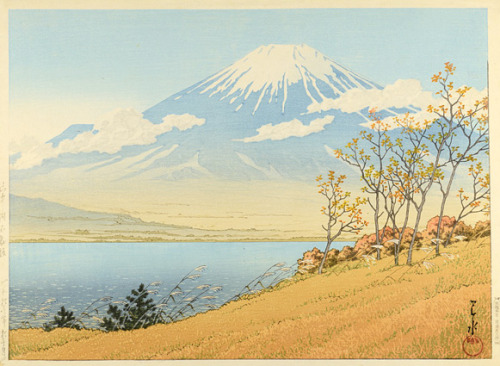 iamjapanese: KAWASE Hasui（川瀬 巴水 Japanese,1883-1957）Fudo Incline at Lake Yamanaka  山中湖不動坂&n