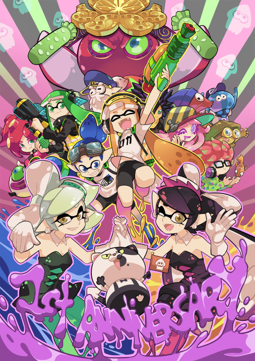 gomigomipomi:  It’s already 28th of May over here so HAPPY 1ST ANNIVERSARY SPLATOON! Thank you Nintendo for this wonderful game. I have been playing this game for a whole year. Keep staying fresh!    > u<
